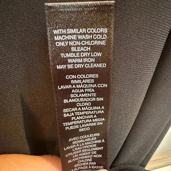 White House Black Market WHBM Black Chain Lace Up Shift Dress Size Medium M - Picture 6 of 8